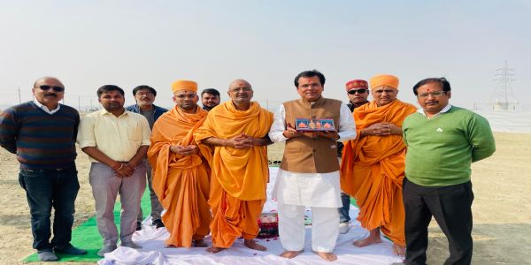 श्री स्वामी नारायण संप्रदाय अक्षर धाम मंदिर के शिविर का हुआ भूमिपूजन 