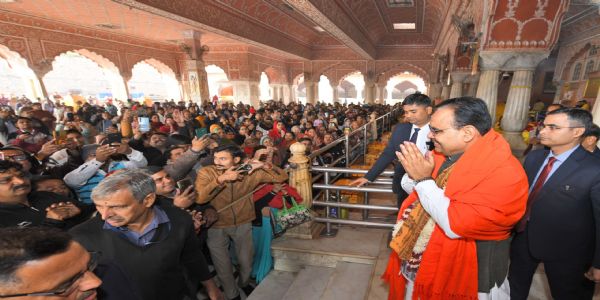 मुख्यमंत्री भजनलाल शर्मा ने गोविन्ददेवजी मंदिर में की पूजा-अर्चना