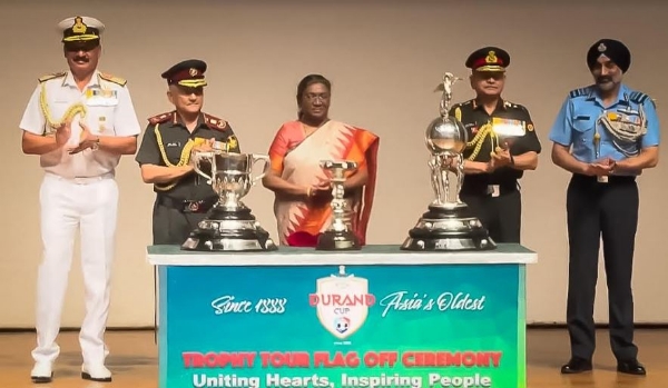 President of India unveils the Durand Cup trophies