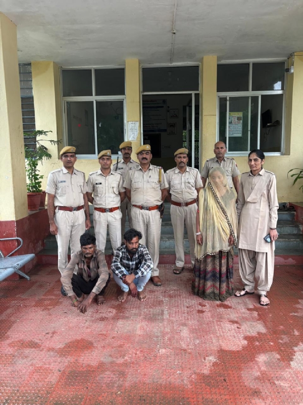 चित्तौड़गढ़ जिले की मंगलवाड थाना पुलिस ने हत्या के मामले में गिरफ्तार किए आरोपित।